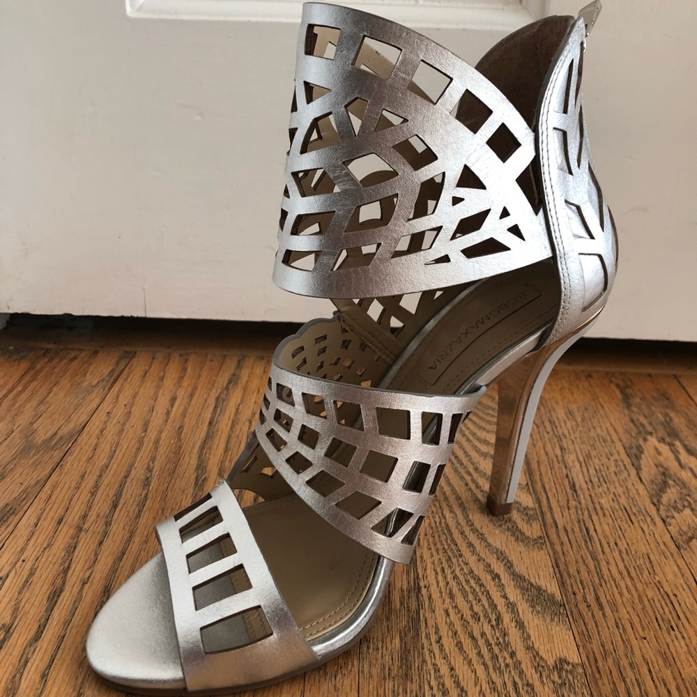 BCBG Silver Heels.. NEW IN BOX